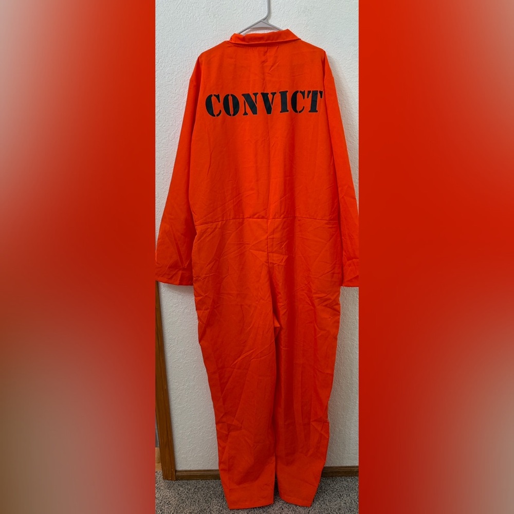 Maxim Bold Orange Convict Prisoner Jail Party Jumpsuit - XXL